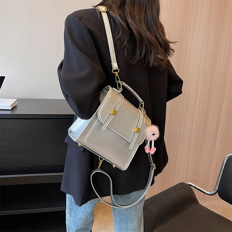 BAODIDAISHU PU Backpack Medium Size Women's Ecru/Silver/Black/Khaki/Coffee-12