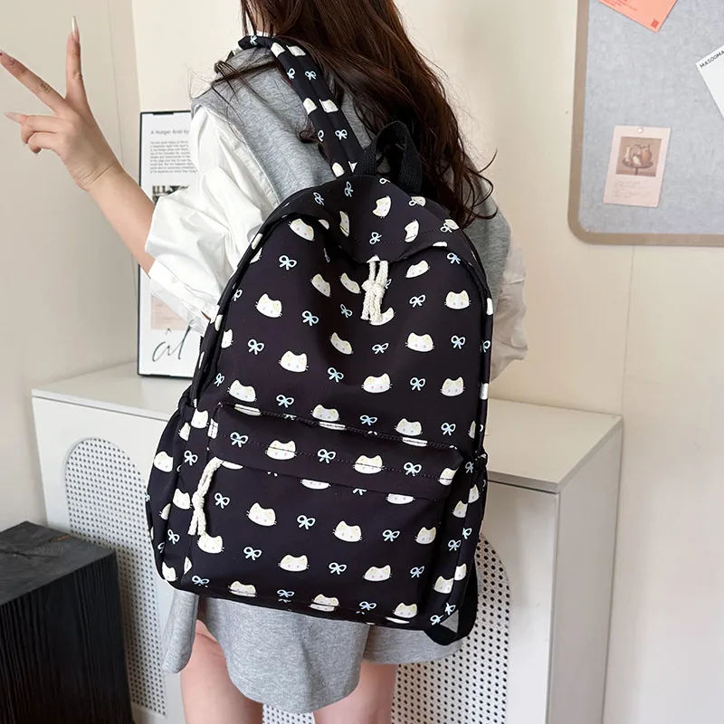 BAODIDAISHU Nylon Backpack Regular Women's White/blue/yellow/pink/black-24