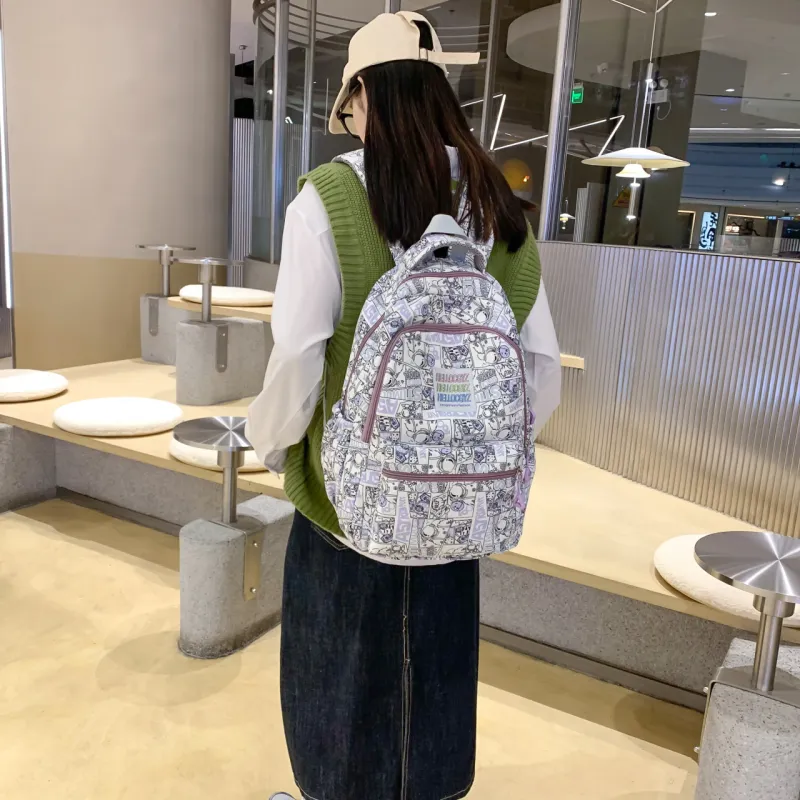 BAODIDAISHU Nylon Backpack Regular Unisex Multicolor-14