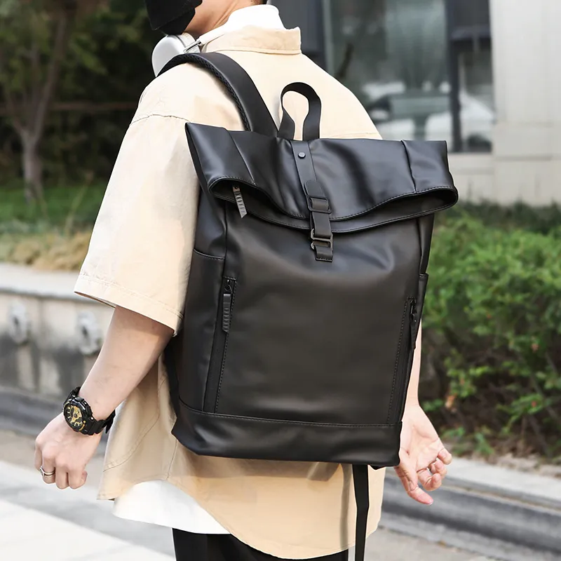 BAODIDAISHU Nylon Fabric Backpack Men's Black-5
