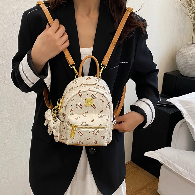 BAODIDAISHU PU Mini Backpack Women's Ecru/Brown/Pink/Beige/Yellow-23