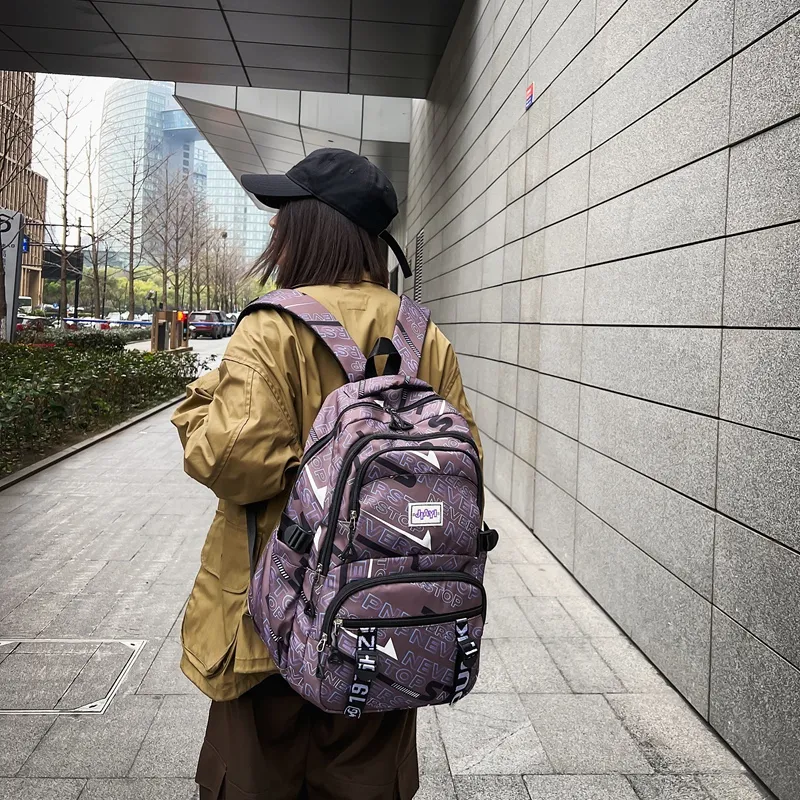 BAODIDAISHU Nylon Backpack Laptop Bag Backpack Regular Unisex Black/Purple/Green/Light Blue/Blue-4