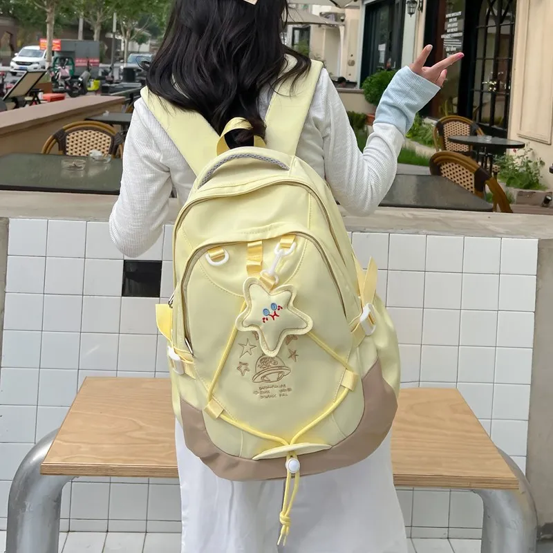 BAODIDAISHU Nylon Backpack Laptop Bag Backpack Regular Women's Purple/Yellow-10