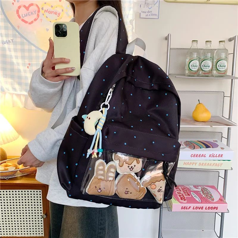 BAODIDAISHU Oxford Backpack Regular Women's White/Yellow/Black/Pink/Blue-16