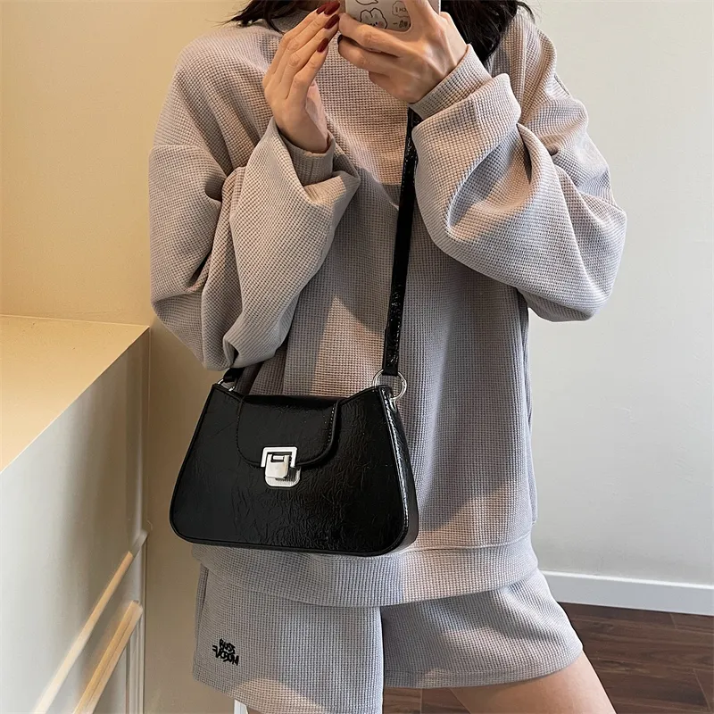 BAODIDAISHU PU Underarm Shoulder Bag Regular Women's White/Black/Yellow/Pink-8