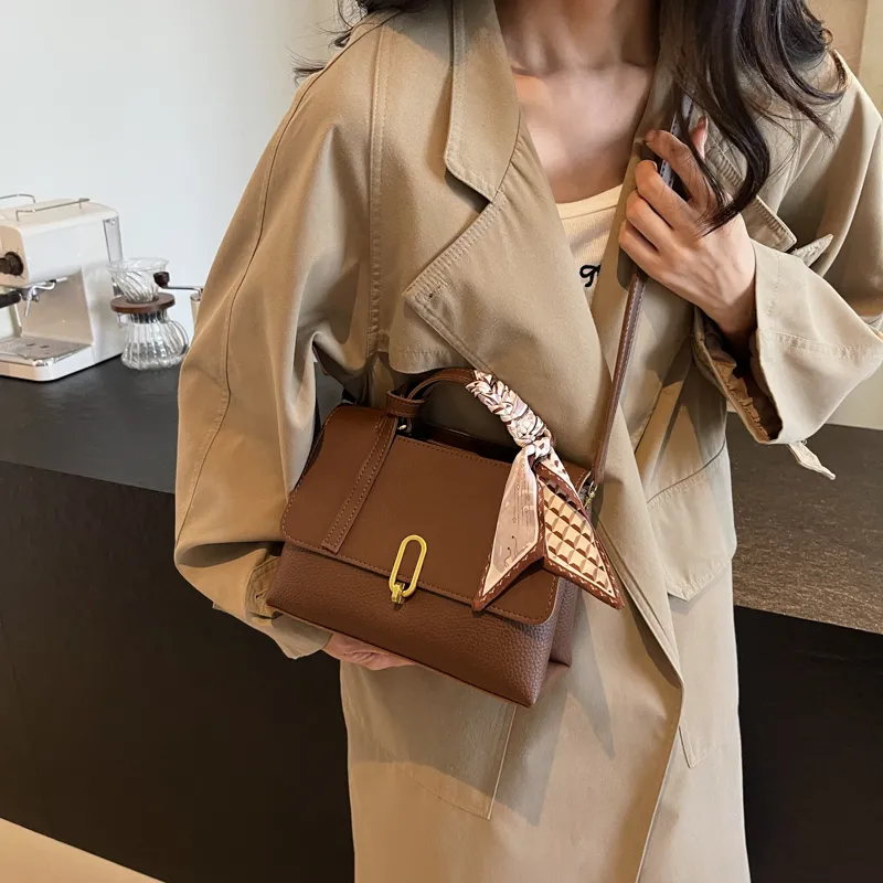 BAODIDAISHU PU Shoulder Bag Crossbody Bag Medium Size Women's Coffee & Khaki/White & Brown/Black/Coffee-23