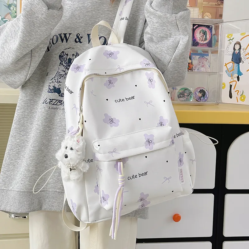 BAODIDAISHU Nylon Backpack Women's Pink/Blue/Purple/Black/Yellow/Green-10