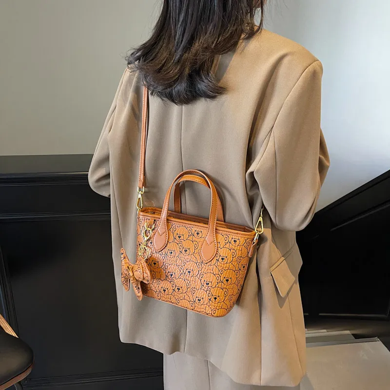 BAODIDAISHU PU Shoulder Bag Crossbody Bag Handbag Regular Women's Ecru/Brown-10