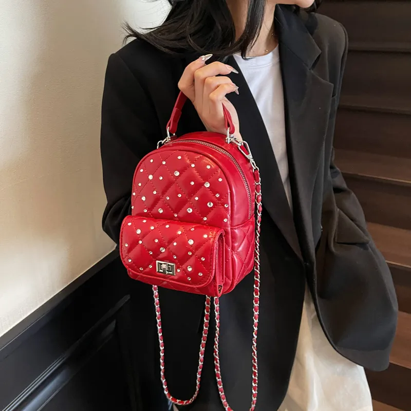 BAODIDAISHU PU Commute Backpack Shopping Travel Backpack Regular Women's White/Black/Red/Yellow/Denim Blue/Pink Purple-13