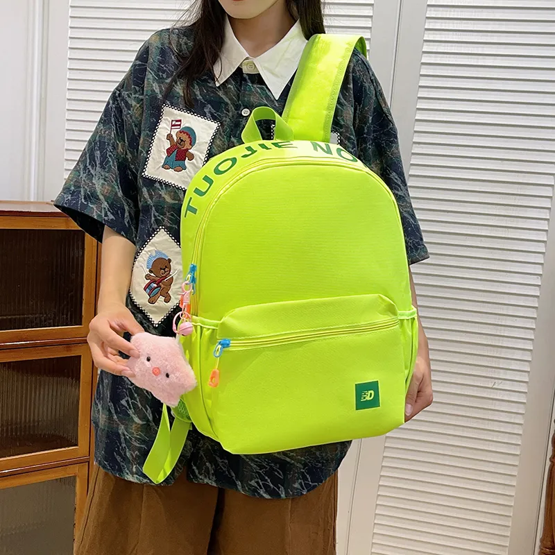 BAODIDAISHU Nylon Backpack Regular Unisex White/Pink/Yellow/Green/Blue-16