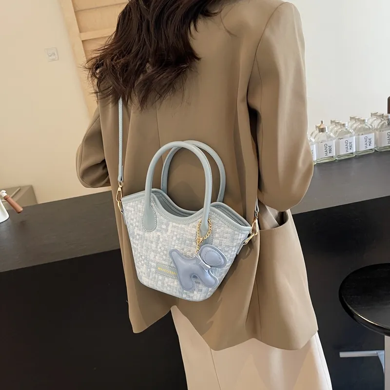 BAODIDAISHU PU Shoulder Bag Crossbody Bag Handbag Regular Women's White & Blue/Black/Blue-13