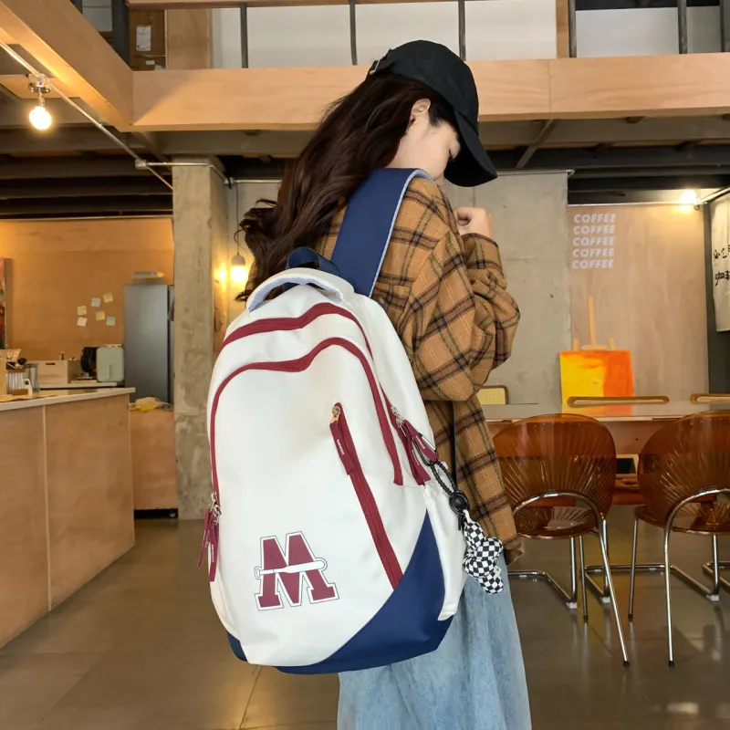 BAODIDAISHU Nylon Laptop Bag Backpack Regular Unisex Red/Blue/Black-2