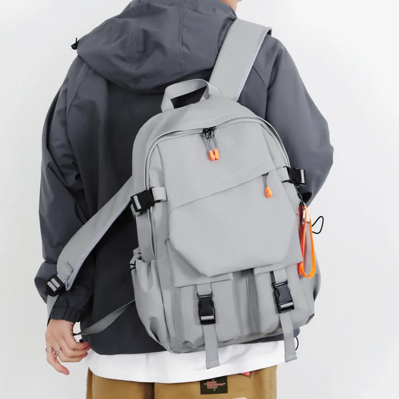 BAODIDAISHU Water Resistant Membrana Dermalis Backpacks Unisex Black/Gray/Dark Gray/Red/Dark Blue-12