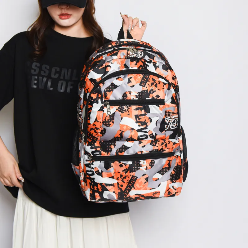 BAODIDAISHU Oxford Backpack Laptop Bag Backpack Unisex Black/Orange/Green/Blue-8