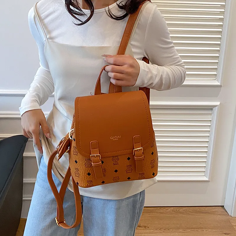 BAODIDAISHU PU Small Backpack Women's Ecru/Beige/Yellow/Pink/Brown-28