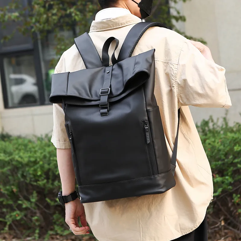 BAODIDAISHU Nylon Fabric Backpack Men's Black-7
