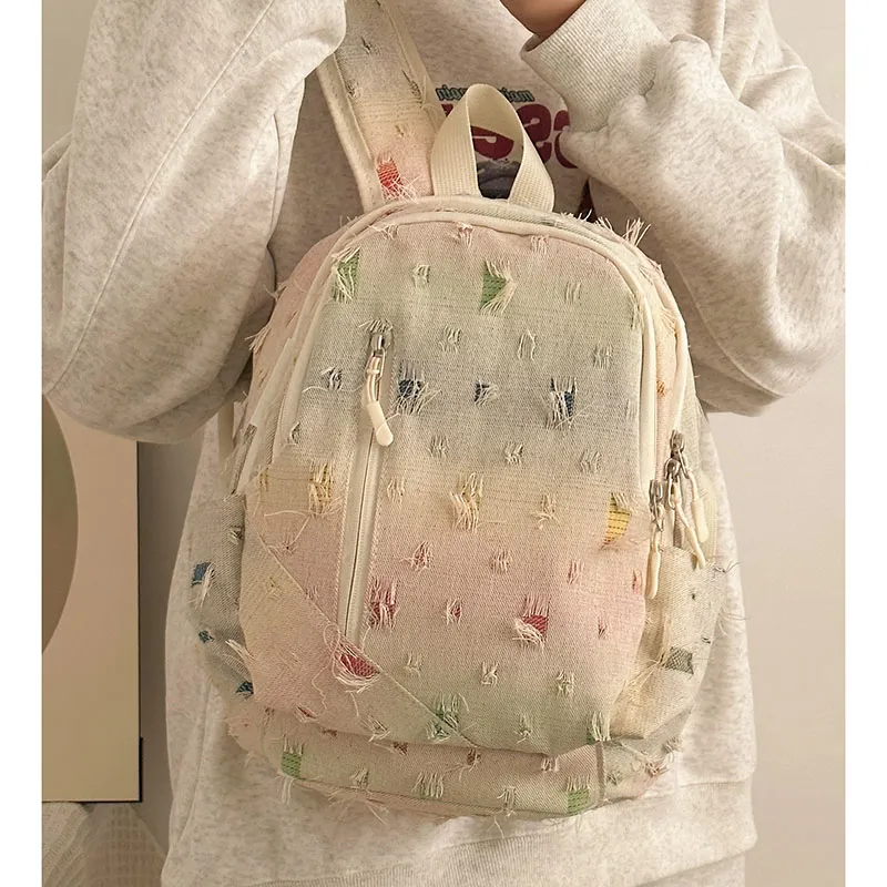 BAODIDAISHU Nylon Fabric Backpack Regular Unisex Large Plaid/Stars/Small Plaid-12