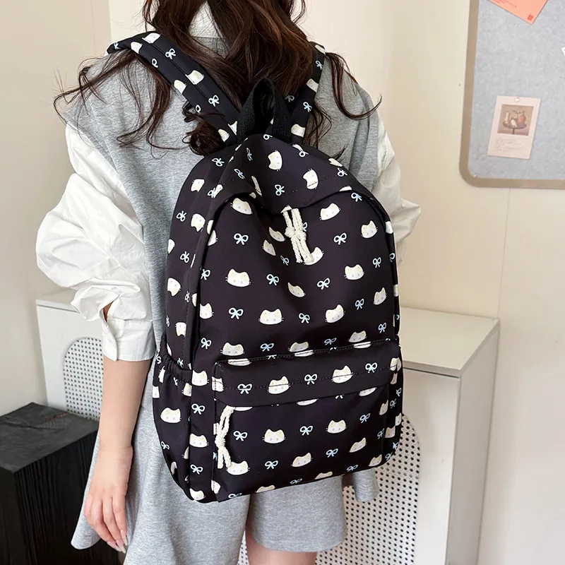 BAODIDAISHU Nylon Backpack Regular Women's White/blue/yellow/pink/black-28
