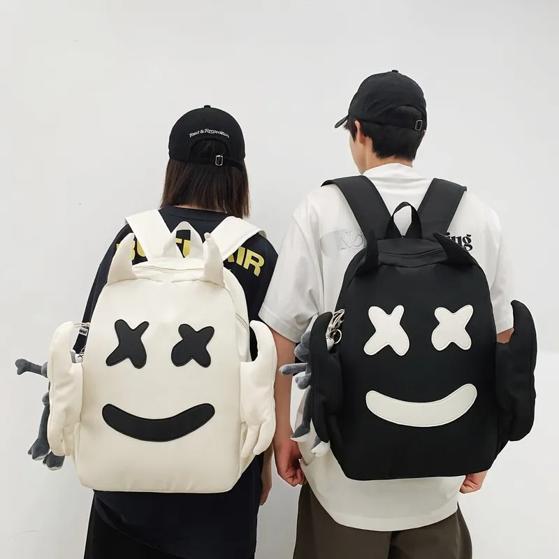 BAODIDAISHU Nylon Backpack Regular Unisex White/Black-2