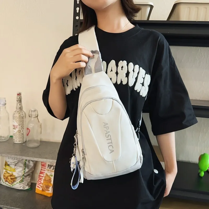 BAODIDAISHU Nylon Crossbody Bag, Backpack, Sling Bag Regular Unisex Light Gray/Black/Red/Green-1