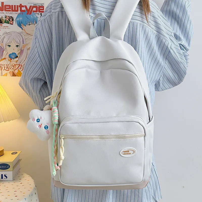BAODIDAISHU Nylon Backpack Unisex Yellow/Black/Light Gray/Blue/Purple/Green-10