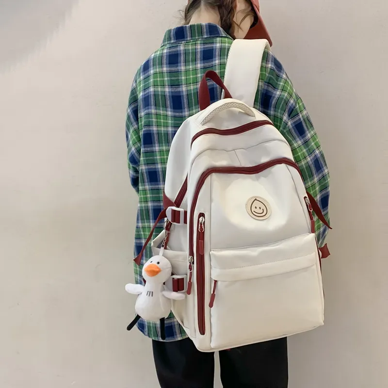 BAODIDAISHU Nylon Backpack Laptop Bag Backpack Regular Unisex Black/Beige/Red/Blue-8