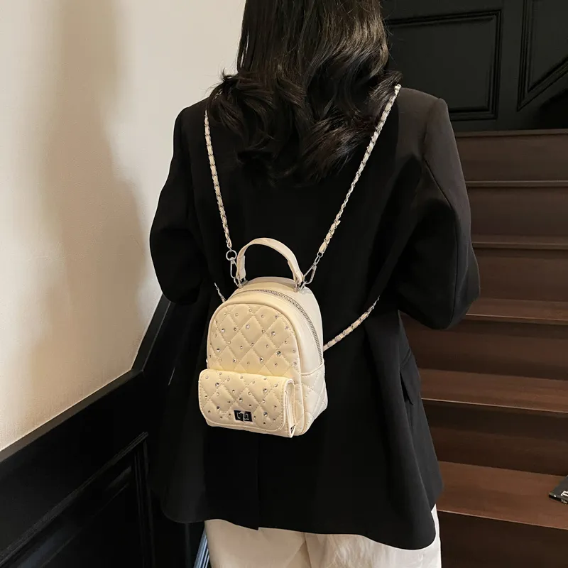 BAODIDAISHU PU Commute Backpack Shopping Travel Backpack Regular Women's White/Black/Red/Yellow/Denim Blue/Pink Purple-4