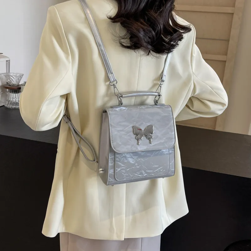 BAODIDAISHU Pu Backpack Regular Women's Blue White Pink Green Black Gray-16
