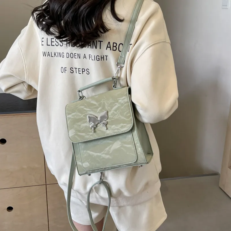 BAODIDAISHU Pu Backpack Regular Women's Blue White Pink Green Black Gray-10