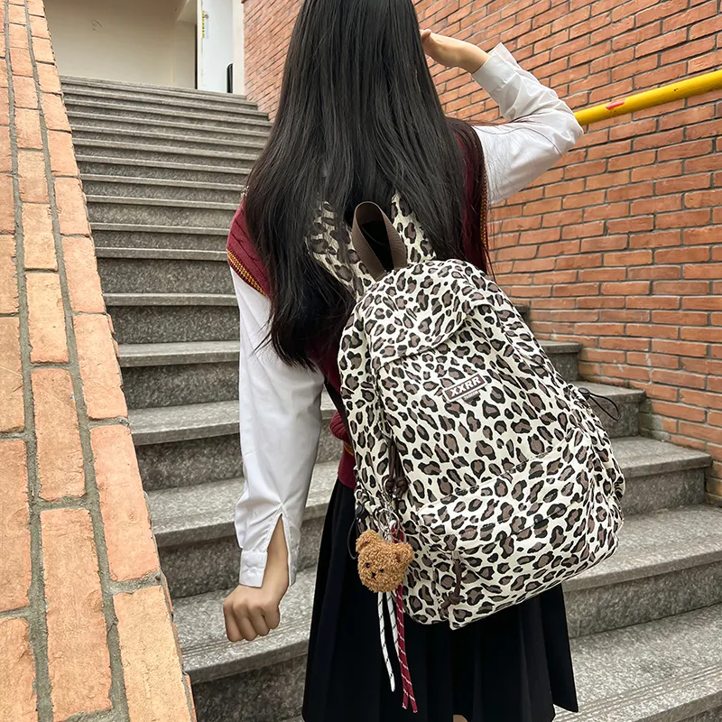 BAODIDAISHU Nylon Couple Backpack Men And Women's Regular Women's Brown/Beige-8