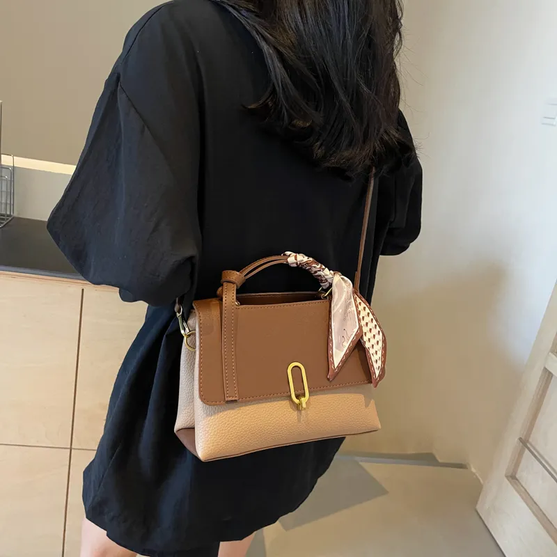 BAODIDAISHU PU Shoulder Bag Crossbody Bag Medium Size Women's Coffee & Khaki/White & Brown/Black/Coffee-11
