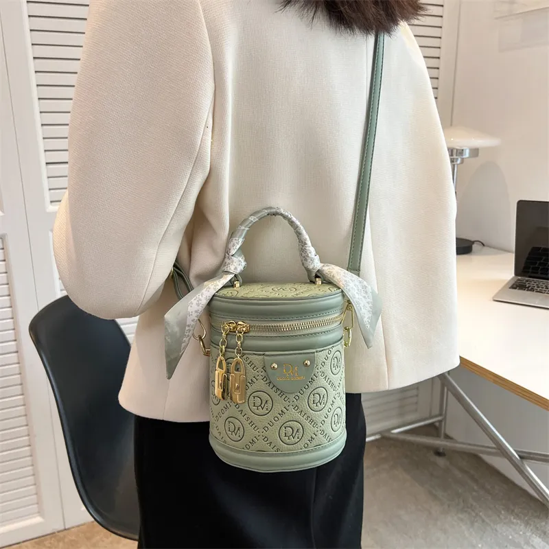 BAODIDAISHU PU Bucket Bag, Shoulder Bag, Handbag Medium Size Women's White/Black/Green/Pink-14