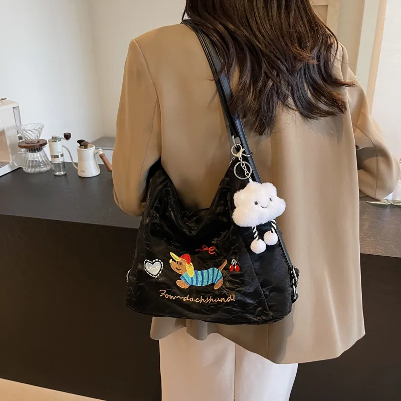 BAODIDAISHU PU Double Shoulder Crossbody Bag, Shoulder Bag Regular Women's Black/Beige/Silver/Coffee-22