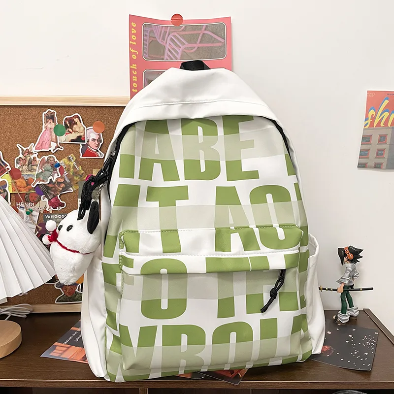 BAODIDAISHU Nylon Backpack Laptop Bag Backpack Unisex Black/Green/Blue/Pink-5