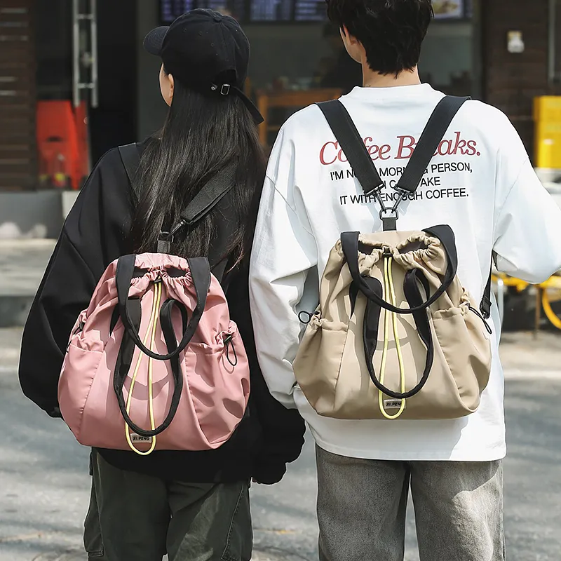 BAODIDAISHU Nylon Backpack Women's White/Silver/Black/Red/Yellow-14
