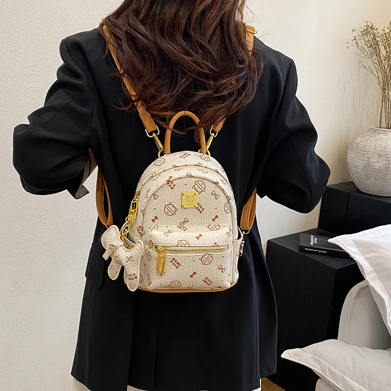 BAODIDAISHU PU Mini Backpack Women's Ecru/Brown/Pink/Beige/Yellow-25