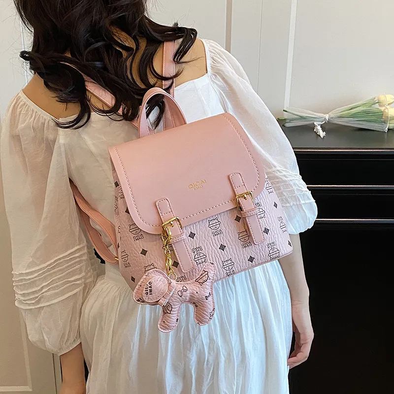 BAODIDAISHU PU Small Backpack Women's Ecru/Beige/Yellow/Pink/Brown-17