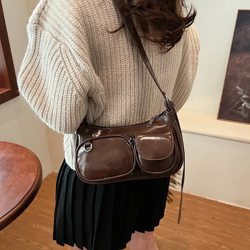 BAODIDAISHU PU Commute Shoulder Bag Crossbody Bag Medium Size Women's Multicolor-1
