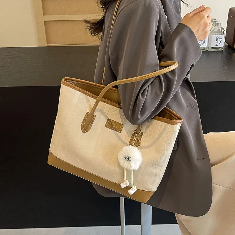 BAODIDAISHU PU Shoulder Bag Tote Handbag Women's White/Pink/Black/Khaki-3