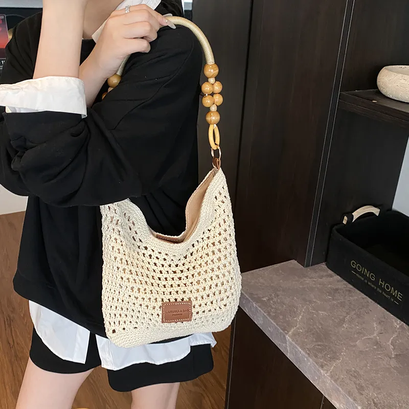 BAODIDAISHU PU Fashion Niche Shoulder Bag Underarm Tote Women's Brown/Black-5