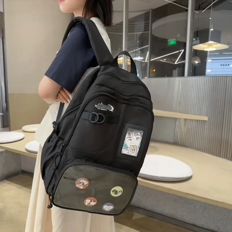 BAODIDAISHU Nylon And PVC Backpack Regular Unisex Multicolor-7