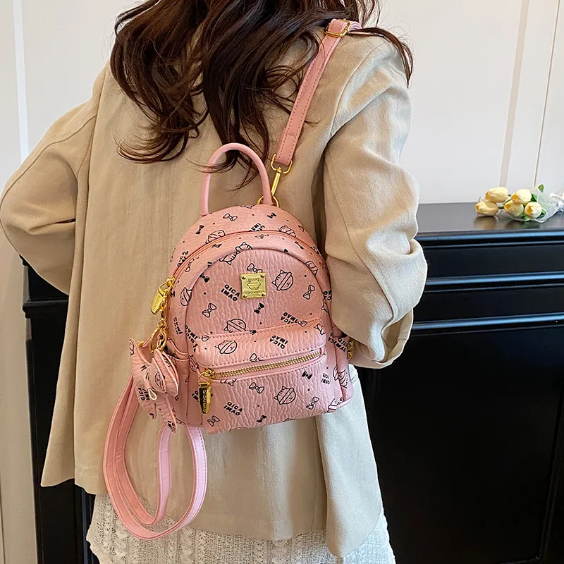 BAODIDAISHU PU Mini Backpack Women's Ecru/Brown/Pink/Beige/Yellow-18