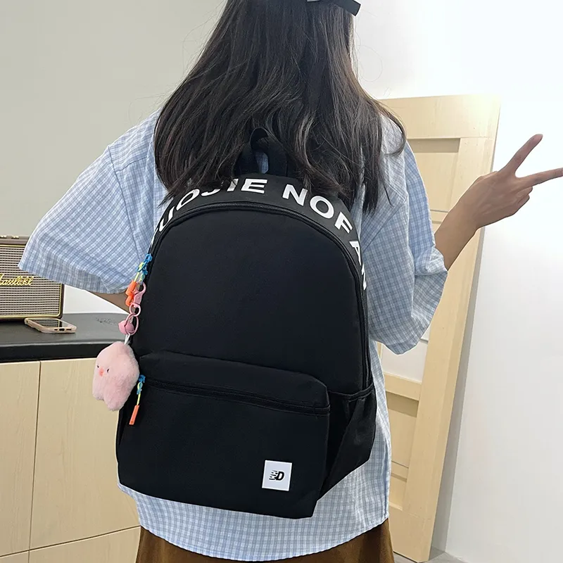 BAODIDAISHU Nylon Backpack Regular Unisex White/Pink/Yellow/Green/Blue-25