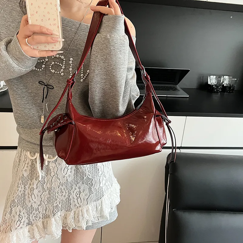 BAODIDAISHU PU Shoulder Bag Regular Women's White/Silver/Blue/Yellow/Red/Black/Denim Blue-27