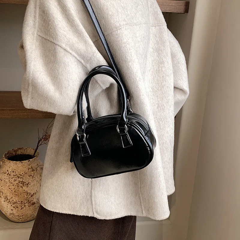 BAODIDAISHU PU Bowling Bag, Shoulder Bag, Handbag Regular Women's Brown/Black/Burgundy/Coffee-9