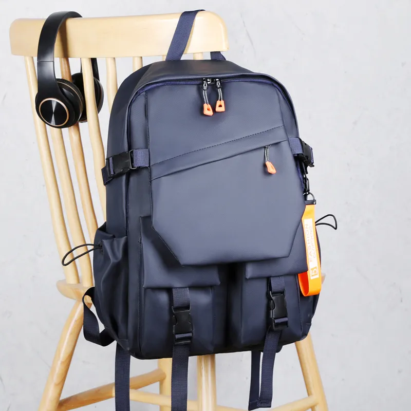 BAODIDAISHU Water Resistant Membrana Dermalis Backpacks Unisex Black/Gray/Dark Gray/Red/Dark Blue-26