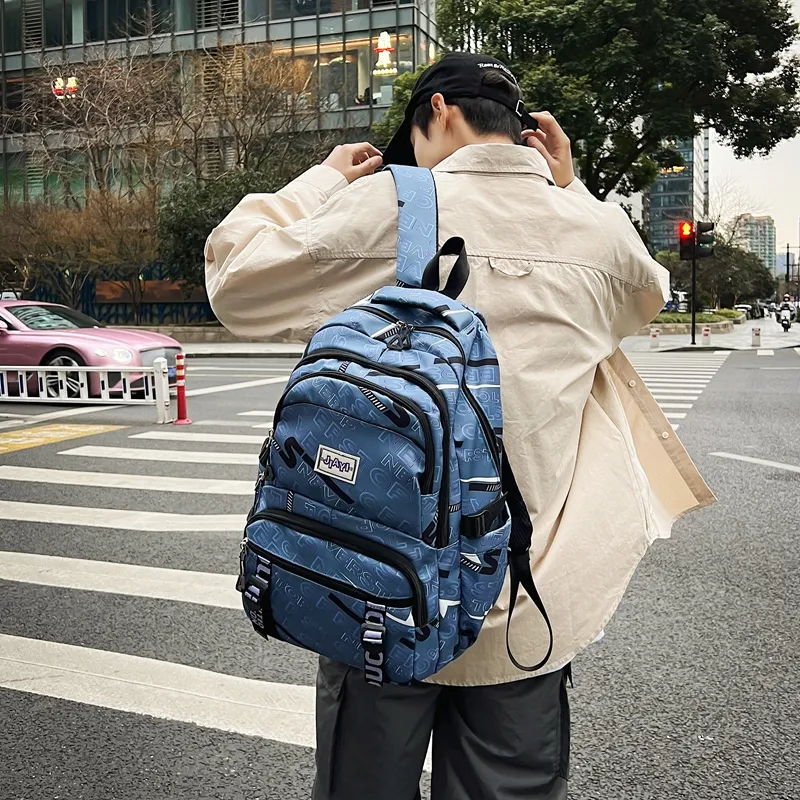 BAODIDAISHU Nylon Backpack Laptop Bag Backpack Regular Unisex Black/Purple/Green/Light Blue/Blue-11