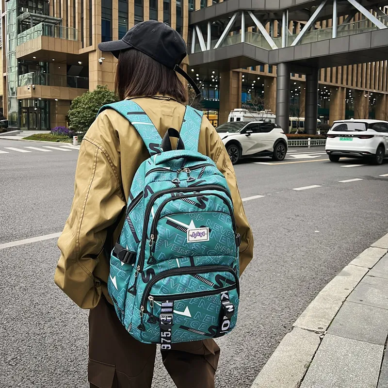 BAODIDAISHU Nylon Backpack Laptop Bag Backpack Regular Unisex Black/Purple/Green/Light Blue/Blue-7