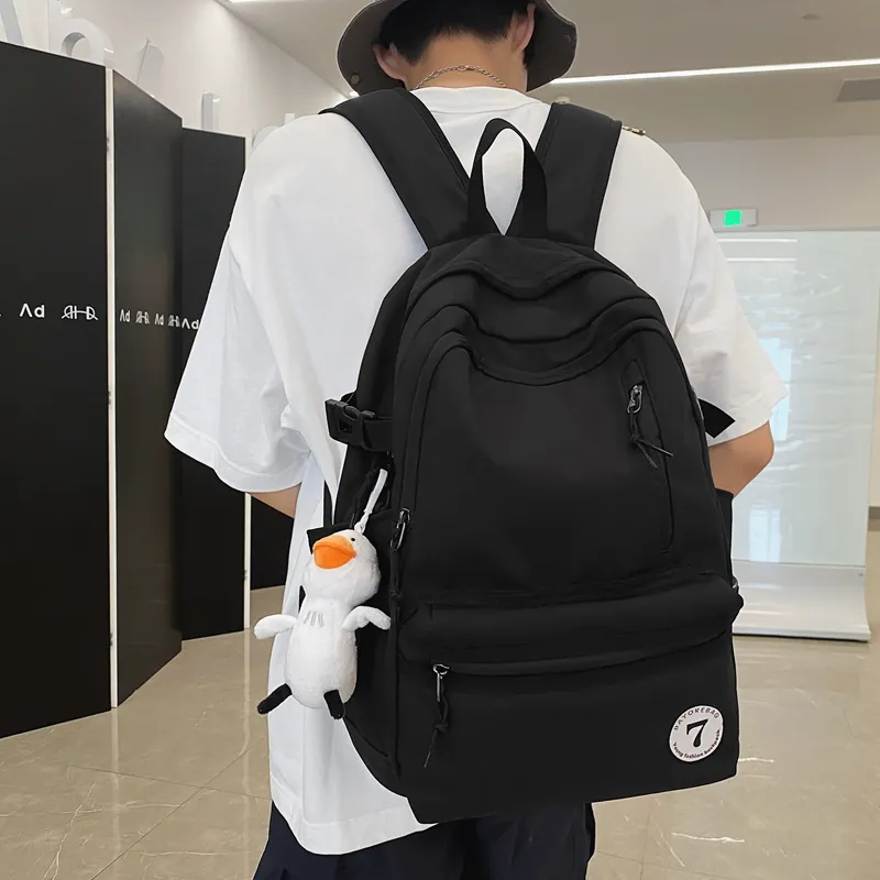 BAODIDAISHU Nylon Fabric Backpack Laptop Bag Backpack Tubas Unisex White/Black/Red/Green-6