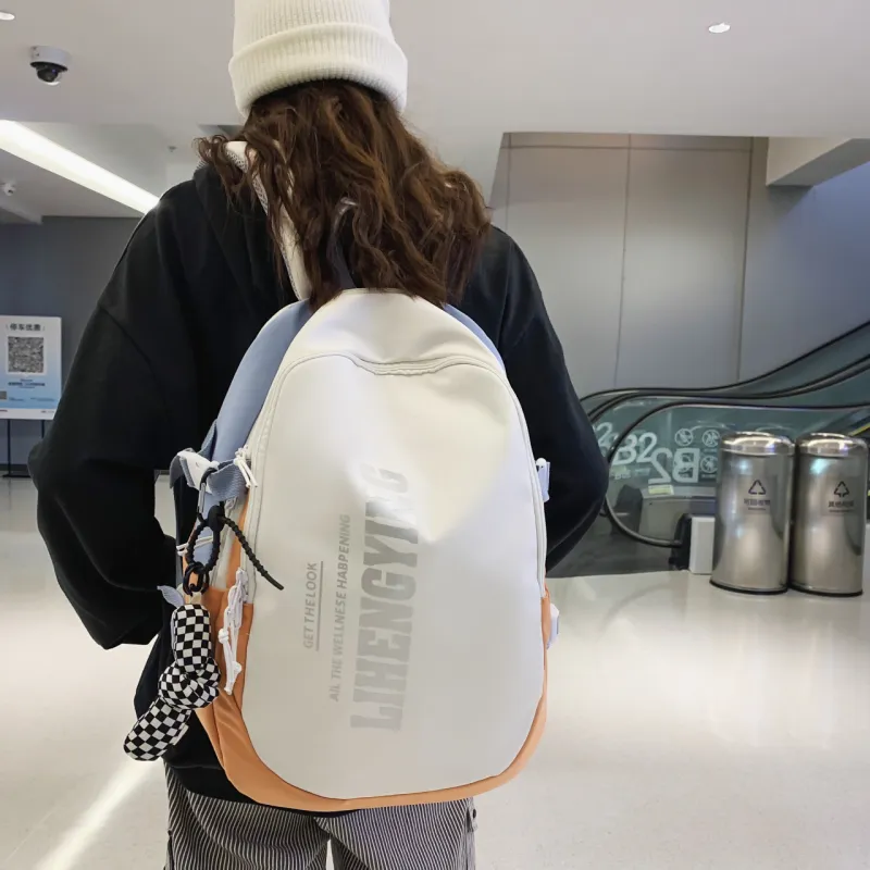 HCXK Nylon Backpack Unisex Black/Gray/Blue/Purple/Orange-10